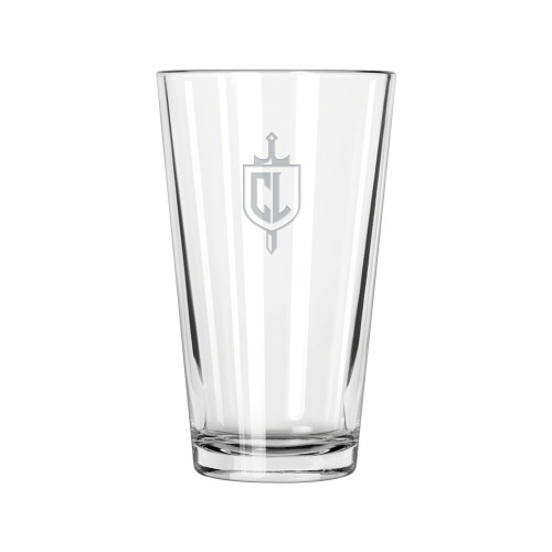  Libbey Glass 16oz - Sword and Shield CL Engraved