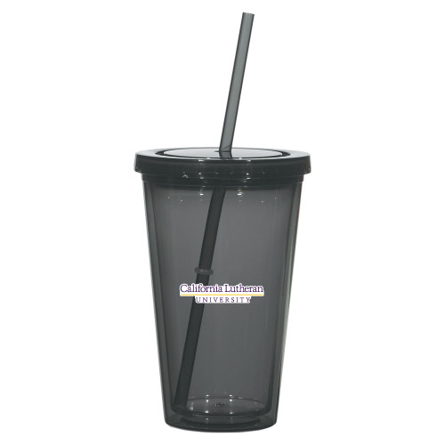  Madison Double Wall Charcoal Tumbler w/Straw 16oz - Cal Lutheran Institutional