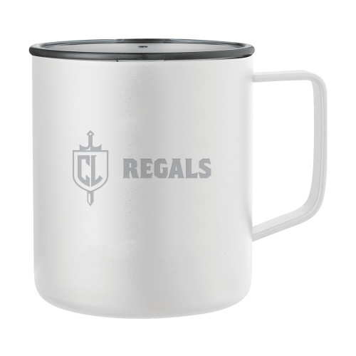 Rover Camp Vacuum Insulated White Mug 14oz - Shield and Crown Regals Engraved