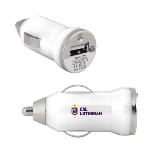  On the Go White Car Charger - Sword and Shield Cal Lutheran