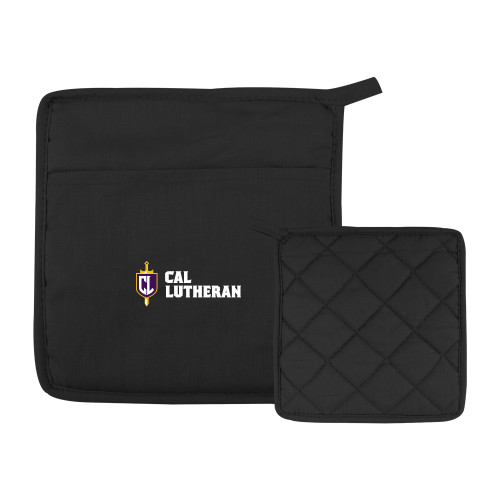  Quilted Canvas Black Pot Holder - Sword and Shield Cal Lutheran