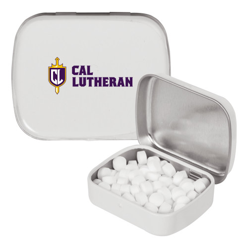  White Rectangular Peppermint Tin - Sword and Shield Cal Lutheran