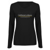 Thumbnail image for  Womens Black Long Sleeve V Neck Tee 