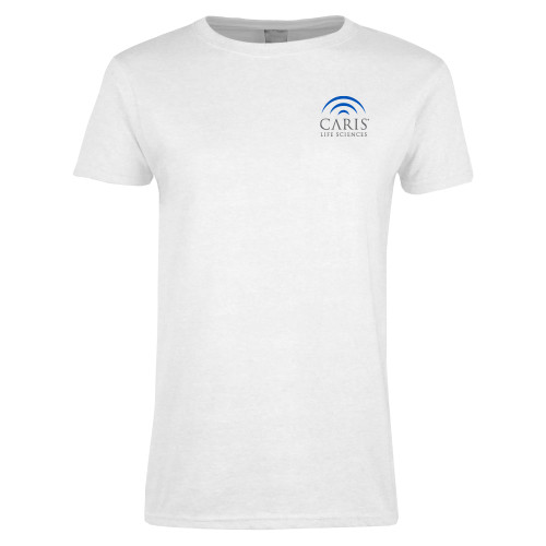 Womens White Short Sleeve Tee-CARIS