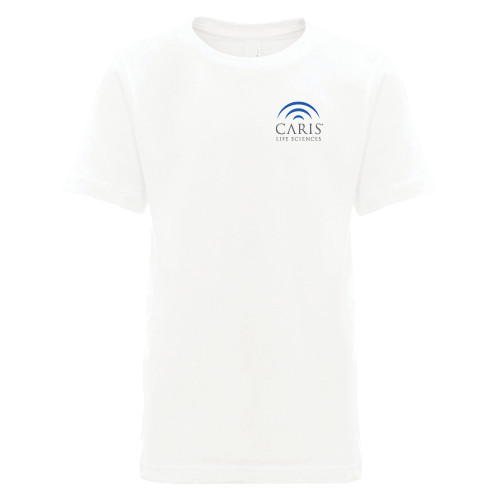 Next Level Youth White Cotton Tee-CARIS