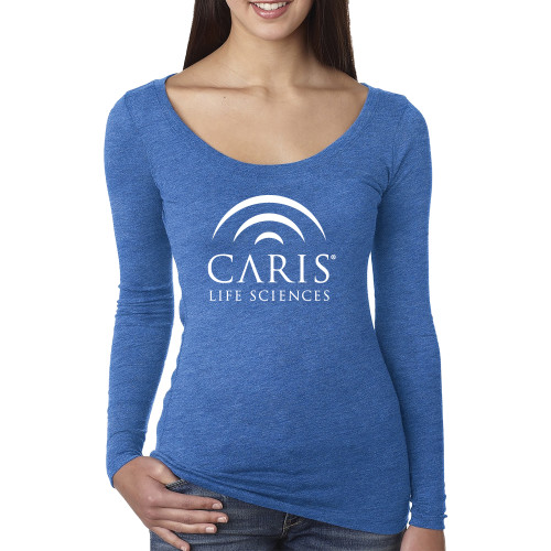 Next Level Womens Royal Triblend Long Sleeve Scoop Tee-CARIS