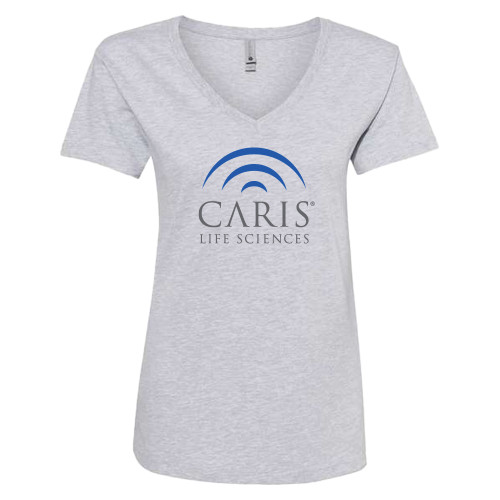 Next Level Womens Heather Grey Cotton V Neck Tee-CARIS