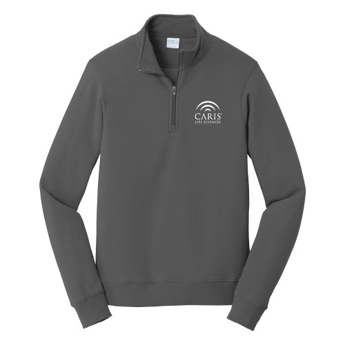 Port & Co Dark Heather Fan Favorite Fleece 1/4 Zip Pullover-CARIS