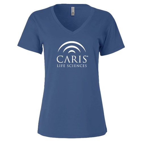 Next Level Womens Royal Cotton V Neck Tee-CARIS