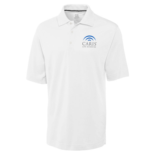 C&B White Advantage TriBlend Pique Polo-CARIS