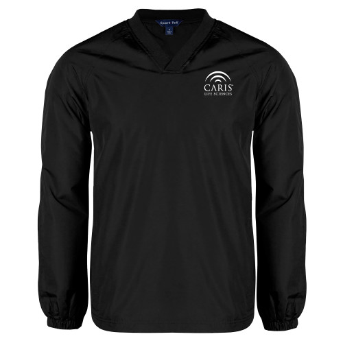 Black V Neck Raglan Windshirt-CARIS