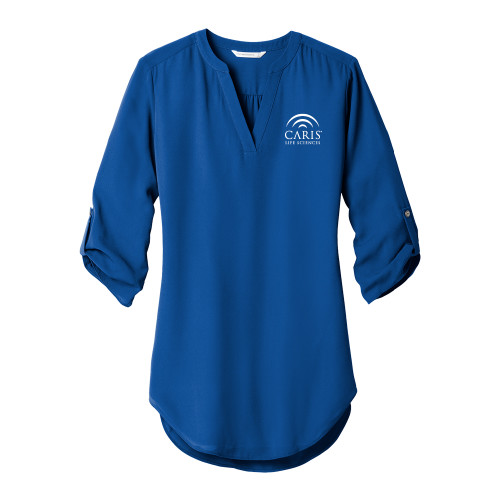 Womens Royal 3/4 Sleeve Tunic Blouse-CARIS