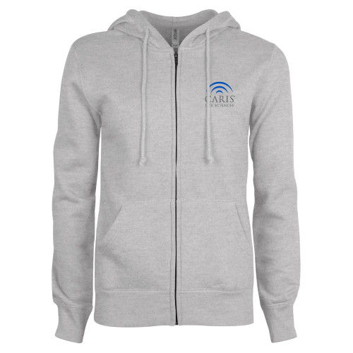ENZA Womens Grey Fleece Full Zip Hoodie-CARIS