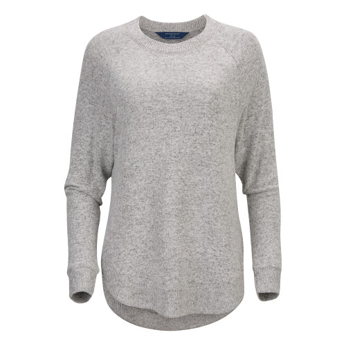 Boxercraft Womens Oxford Grey Heather Cuddle Oversized Crew-Blank Logo