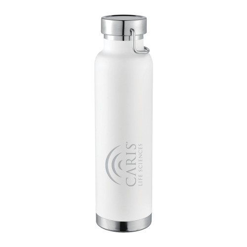 Thor Copper Vacuum Insulated White Bottle 22oz-CARIS Engraved