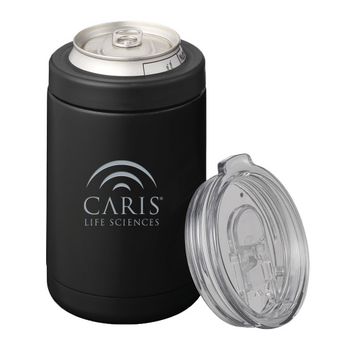 2 in 1 Black Can Cooler Tumbler 12oz-CARIS Engraved