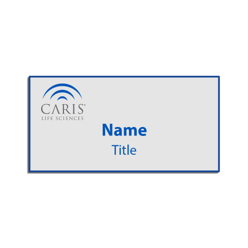 White/Blue 1.5 x 3 inch Name Badge w/Magnetic Back-