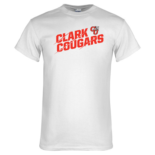  White T Shirt - Slashed Clark Cougars