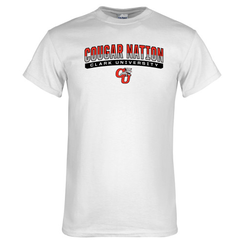  White T Shirt - Arched Cougar Nation