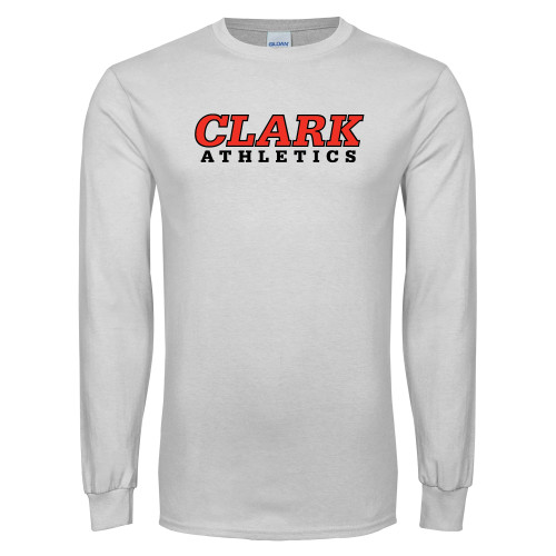  White Long Sleeve T Shirt - Clark Athletics