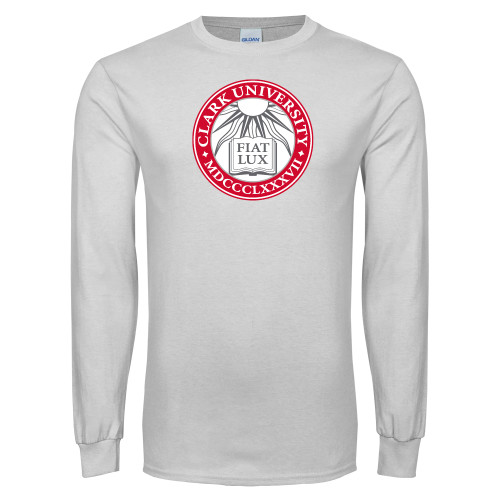  White Long Sleeve T Shirt - Institutional Seal