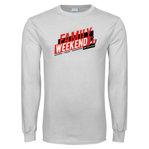  White Long Sleeve T Shirt - CU Family Weekend