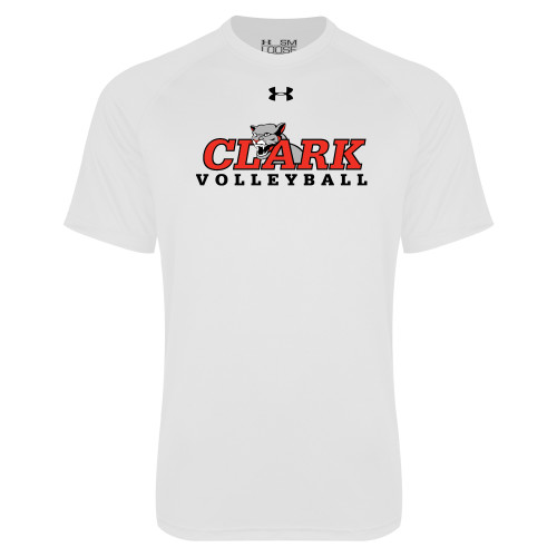 Clark University Under Armour White Tech Tee