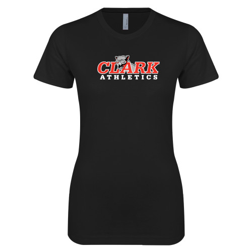  Next Level Womens Black Boyfriend Tee - Primary Logo