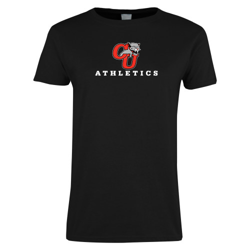  Womens Black Short Sleeve Tee - CU Athletics Logo