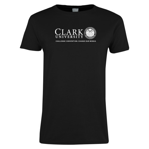  Womens Black Short Sleeve Tee - Institutional Logo Flat