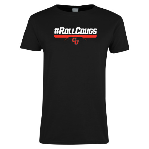 Womens Black Short Sleeve Tee - #RollCougs