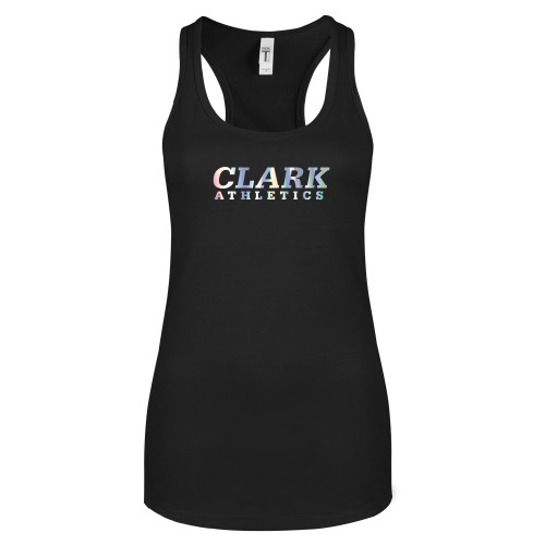  Next Level Womens Black Racerback Tank  - Clark Athletics Foil