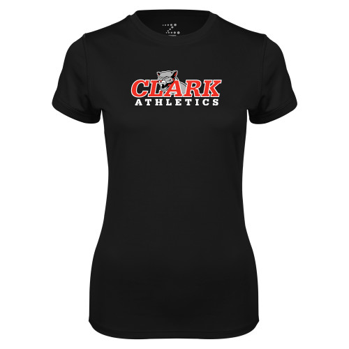  Womens Black Performance Tee - Primary Logo
