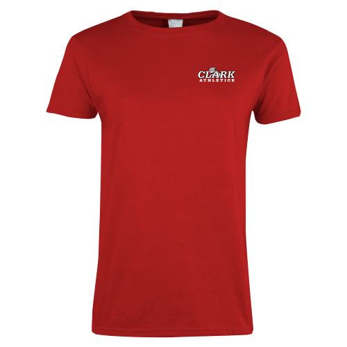  Womens Short Sleeve Red Tee - Primary Logo