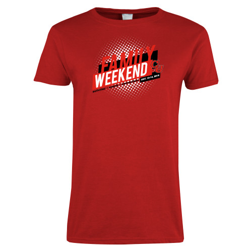  Womens Short Sleeve Red Tee - CU Family Weekend