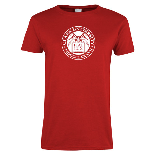  Womens Short Sleeve Red Tee - Institutional Seal