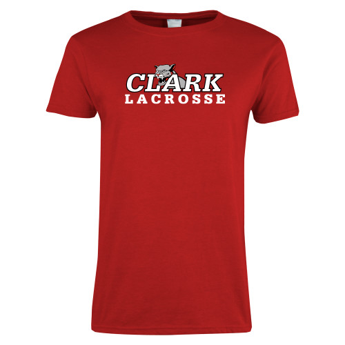  Womens Short Sleeve Red Tee - Lacrosse