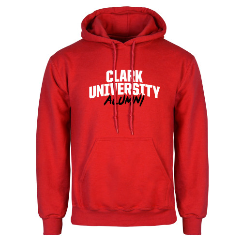  Red Fleece Hoodie - Clark University Alumni Stacked