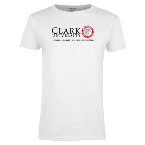 Womens White Short Sleeve Tee - Institutional Logo Flat