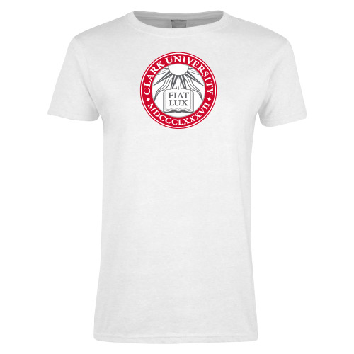  Womens White Short Sleeve Tee - Institutional Seal
