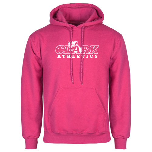  Womens Fuchsia Fleece Hoodie - Primary Logo