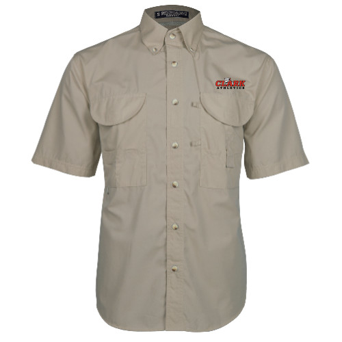  Khaki Fishing Shirt Performance Short Sleeve - Primary Logo