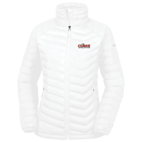  Columbia Womens White Powder Lite Jacket - Primary Logo