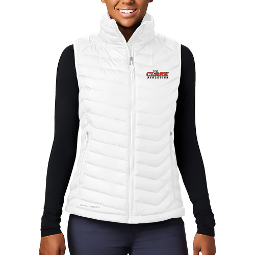  Columbia Womens White Powder Lite Vest - Primary Logo