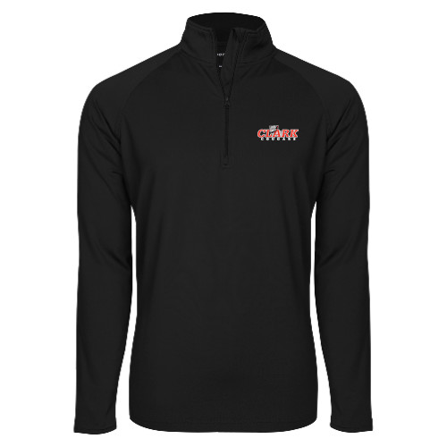  Sport Tek Black Sport Wick Stretch 1/2 Zip Pullover - Secondary Logo