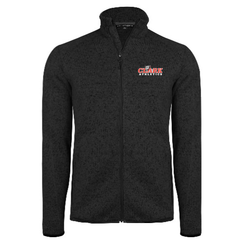 Black Heather  Sweater Fleece Jacket - Primary Logo