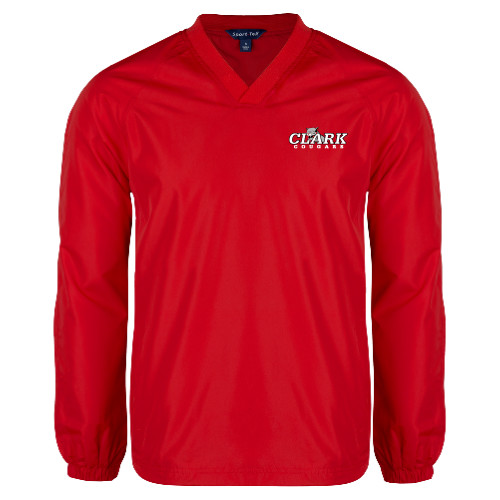  Red V Neck Raglan Windshirt - Secondary Logo