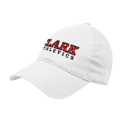  White Unstructured Adjustable Low Profile Hat - Clark Athletics