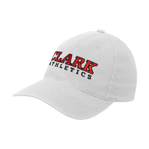  White Flexfit Structured Low Profile Hat - Clark Athletics