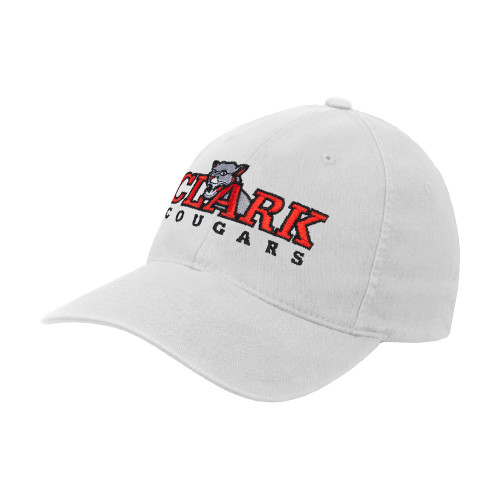  White Flexfit Structured Low Profile Hat - Secondary Logo